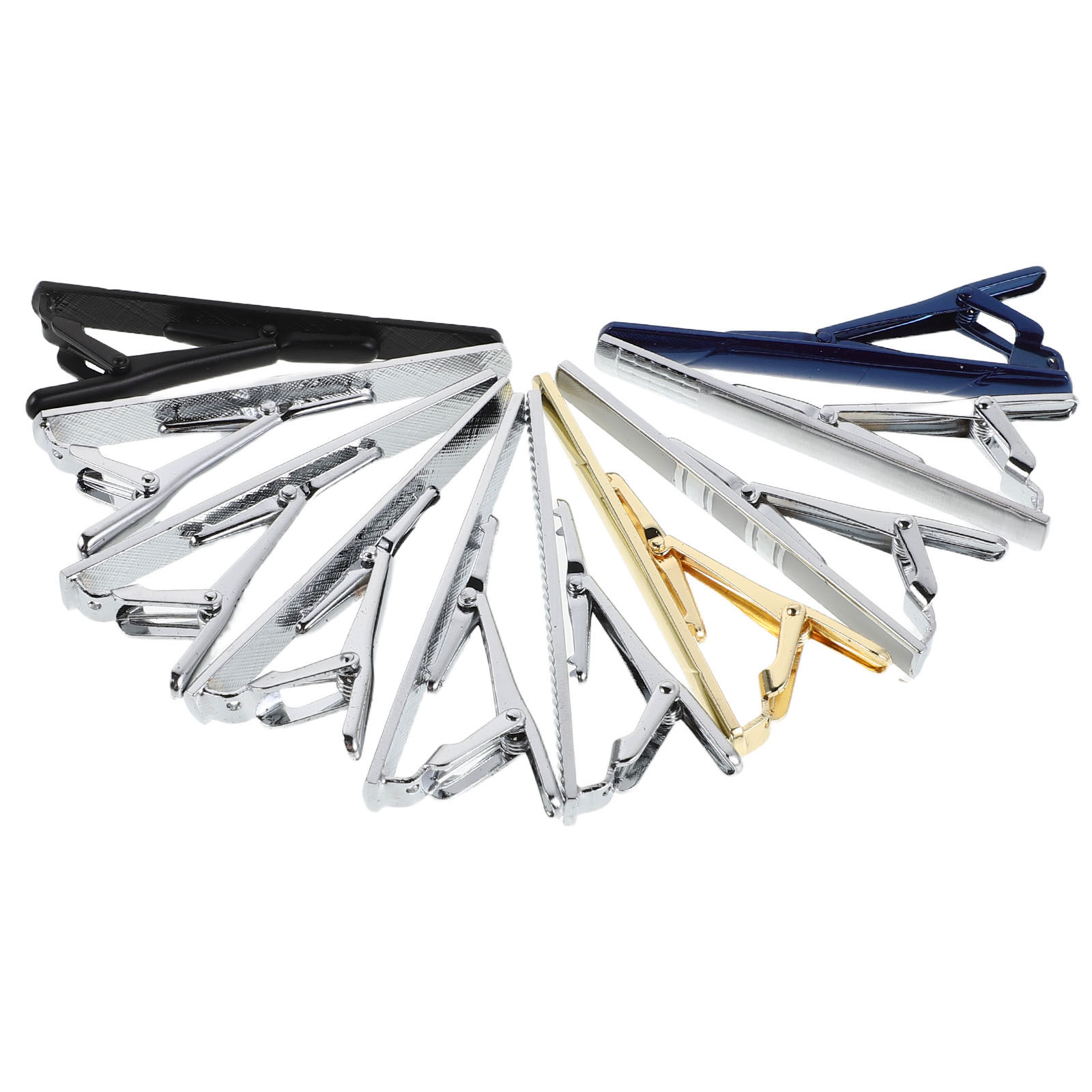 Neck Tie Set Box - 10-teiliges Krawattenklammer-Set, elegante Krawattenklammern aus Kupfer,