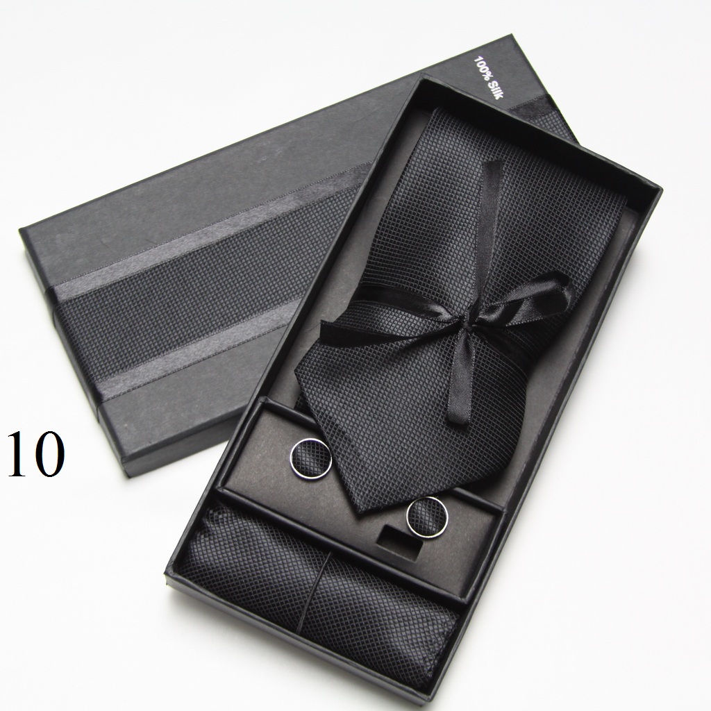Neck Tie Set Box - Edles Krawattenset mit Box, Manschettenknöpfen und