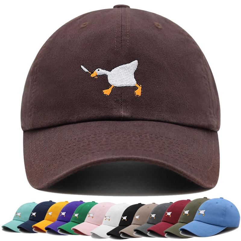 Hat Snapback Cap - Bestickte Baseballkappe mit Gänsemuster für Männer