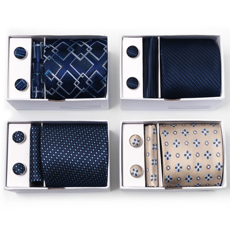 Neck Tie Set Box - Neue Herren-Krawatte mit Blumenmuster, mehrfarbig, Punkt,