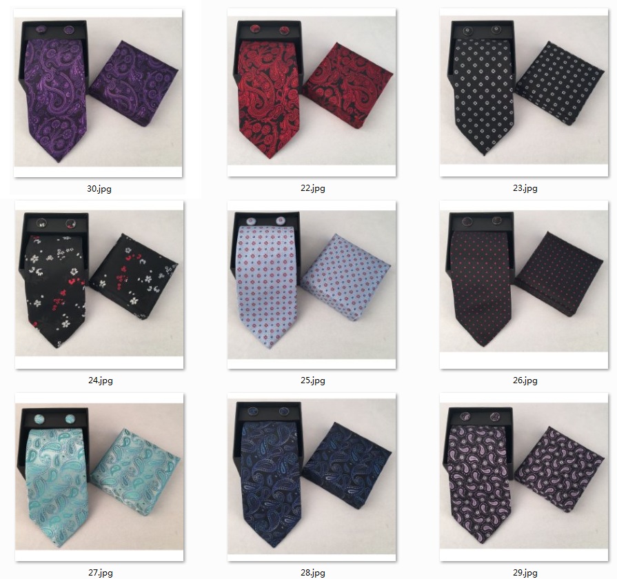 Neck Tie Set Box - Lässiges Herren-Set mit Krawatte, Einstecktuch und