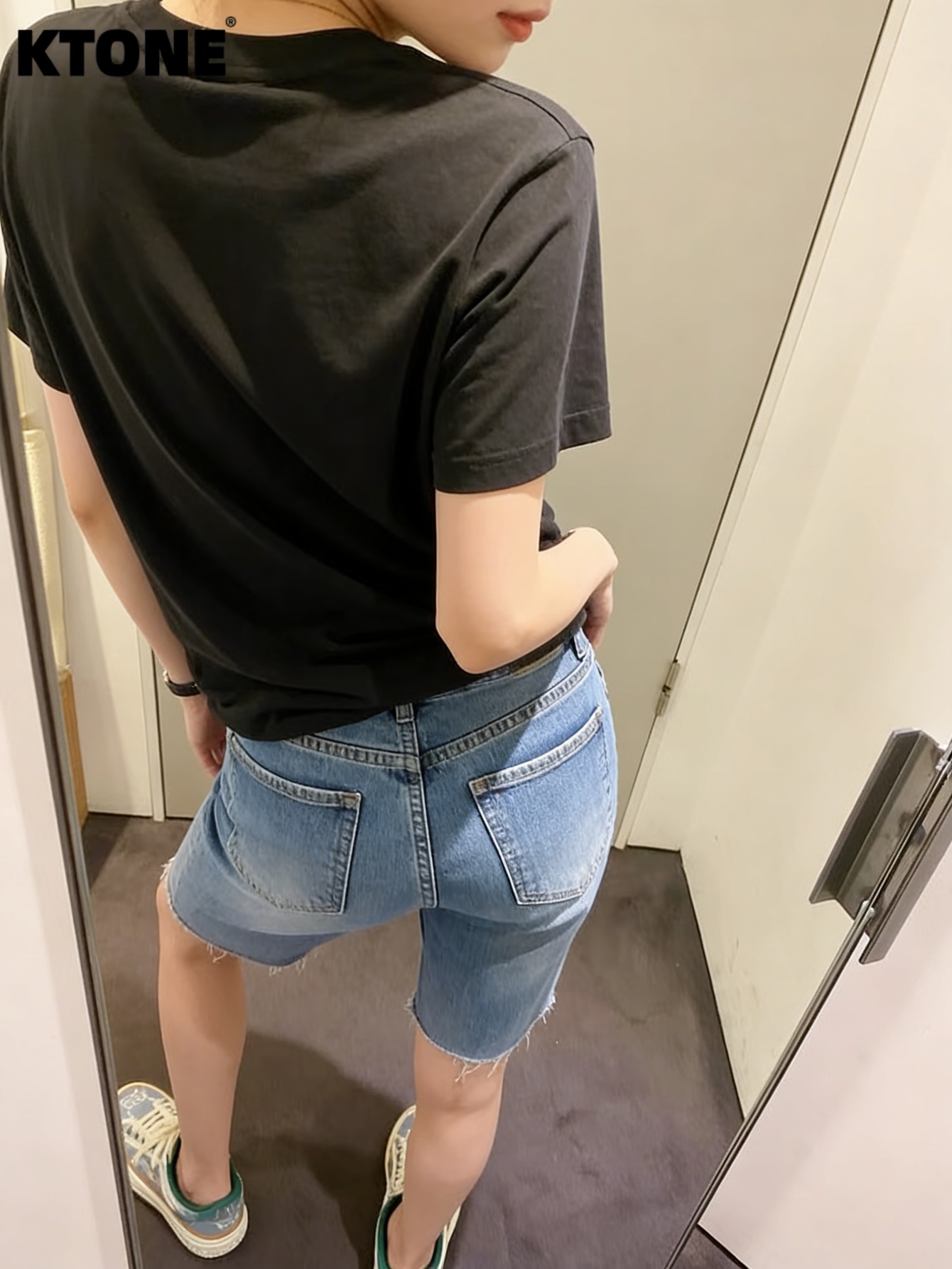 Men'S Accessories For Jeans - Harajuku Jeans Herren Blaue Slim-Denim-Shorts Streetwear