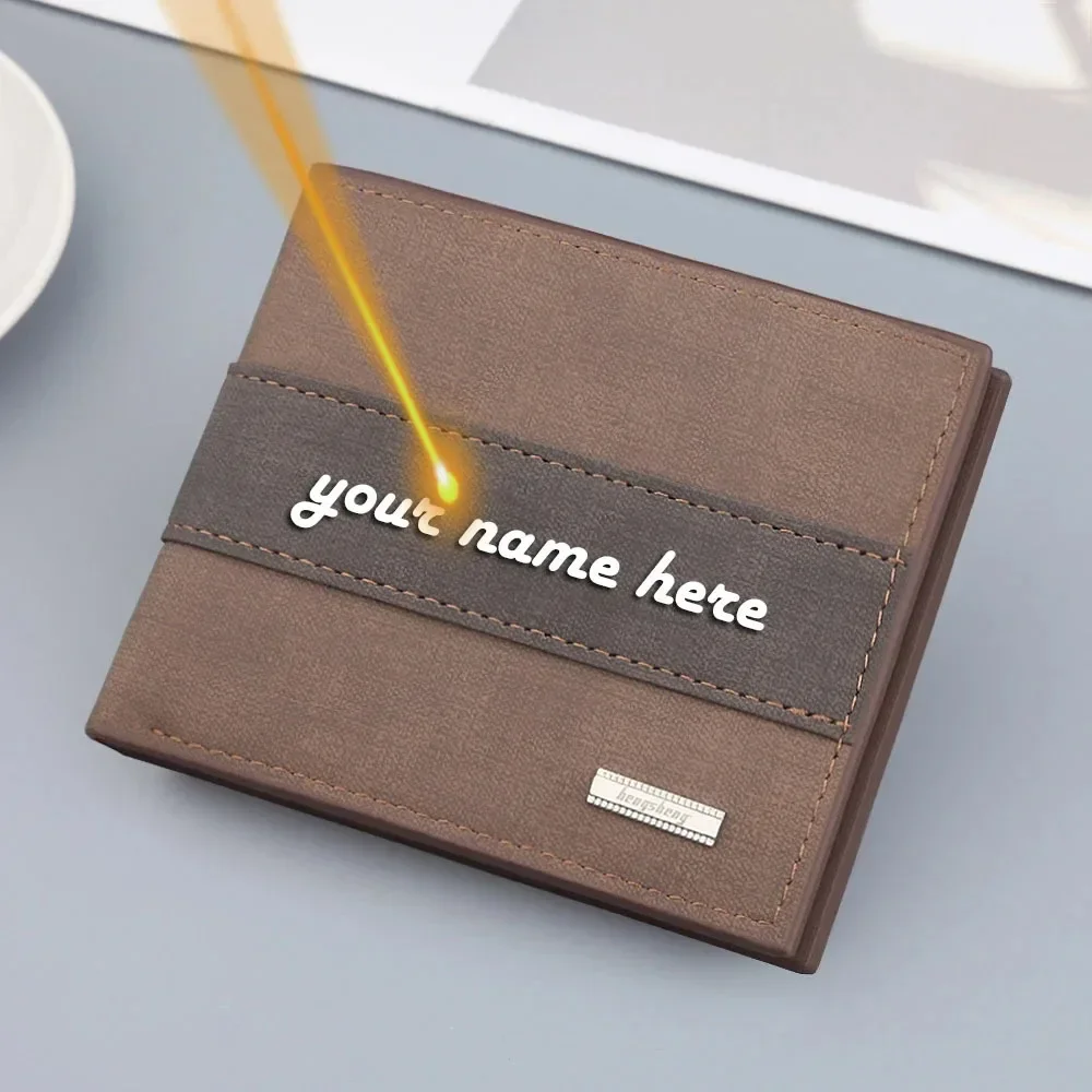 Coin Holder Men - Benutzerdefinierte Name Mann Brieftasche minimalistische gravierte