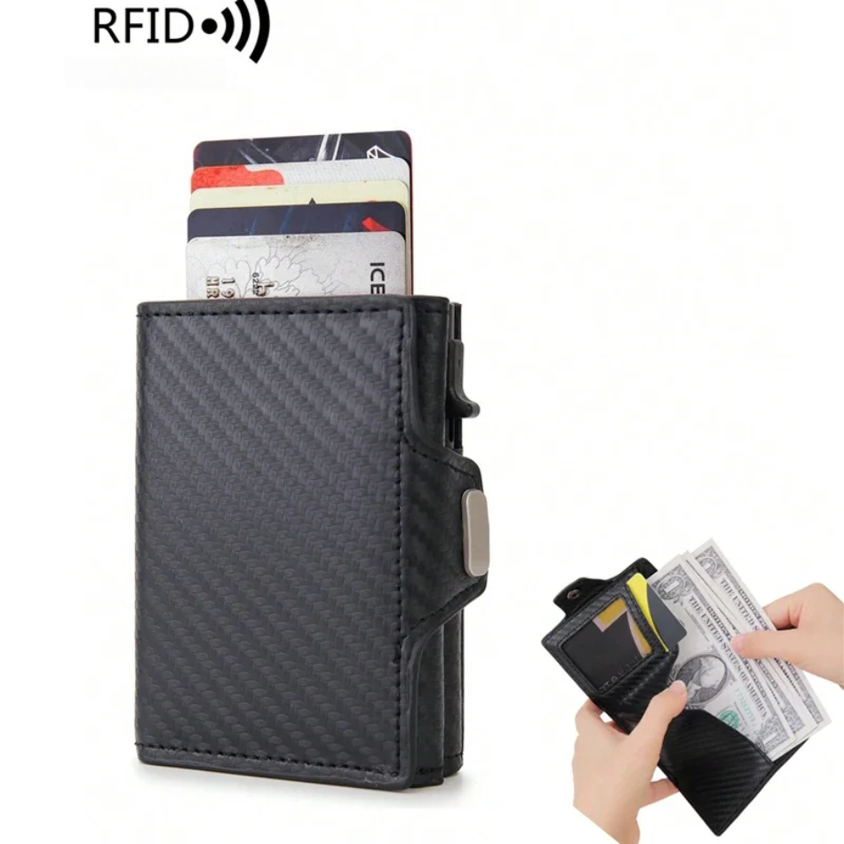 Coin Holder Men - RFID-blockierende Pop-Up-Geldbörse für Herren, automatischer Pop-Up-Kreditkartenhalter