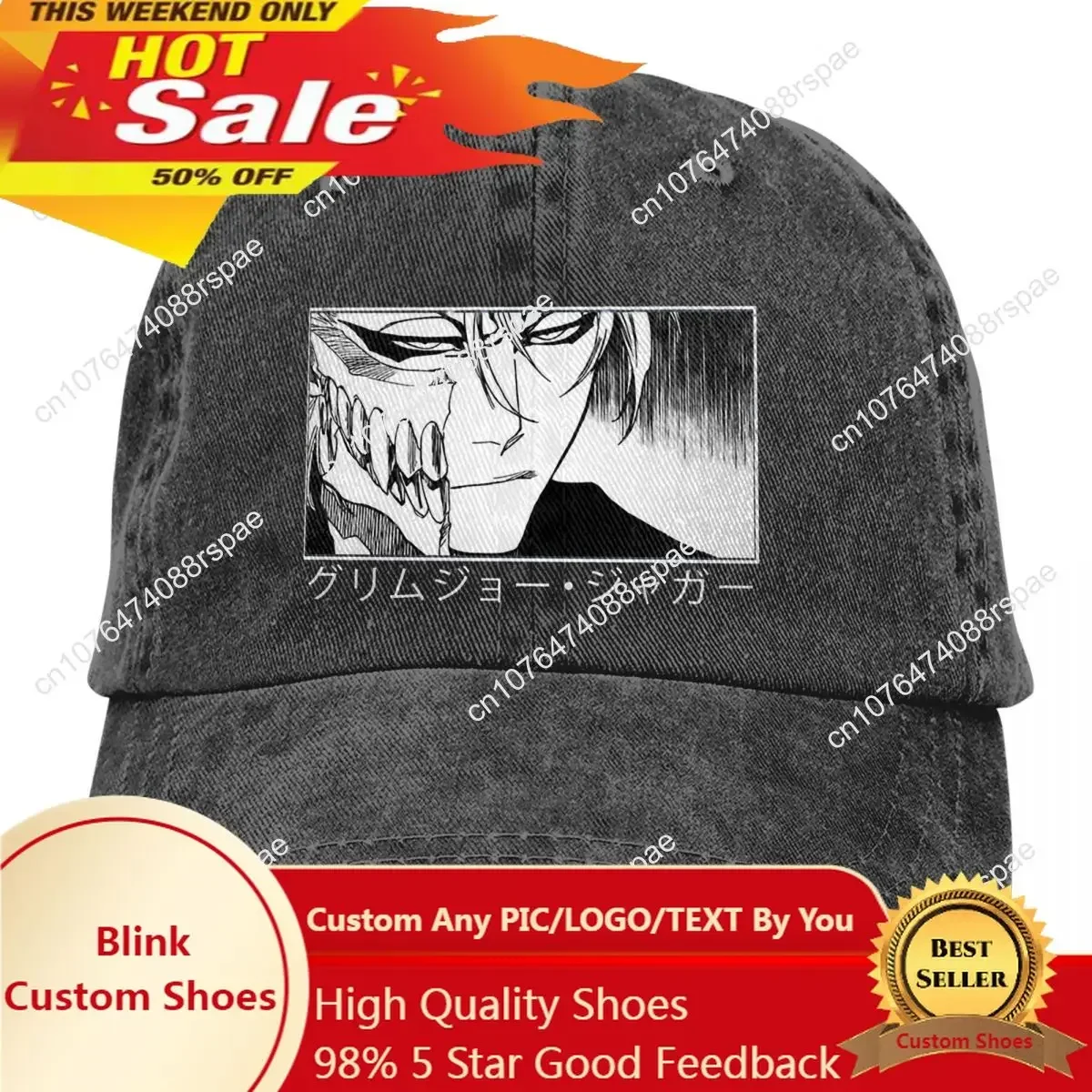 Hat Snapback Cap - Gewaschene Herren-Baseballkappe Grimmjow Jaggerjack Trucker Snapback